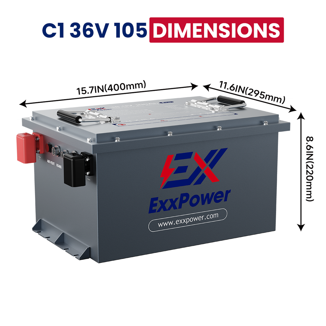 🔥ExxPower C1  36V / 48V/ 105ah Golf Cart Battery   （Ready to Ship | Next-Day Dispatch）