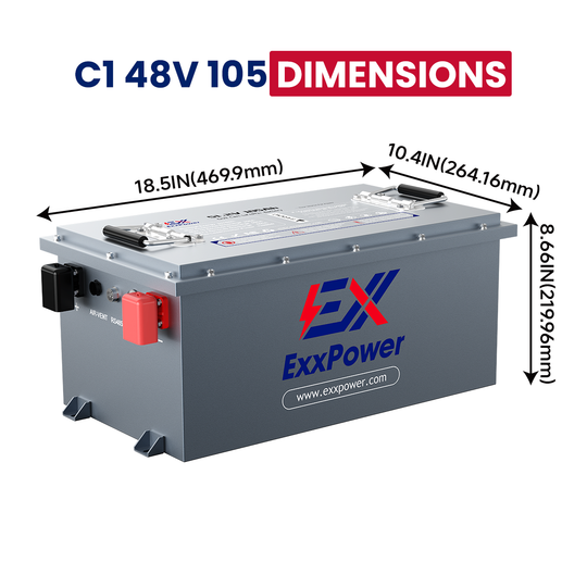 🔥ExxPower C1  36V / 48V/ 105ah Golf Cart Battery   （Ready to Ship | Next-Day Dispatch）