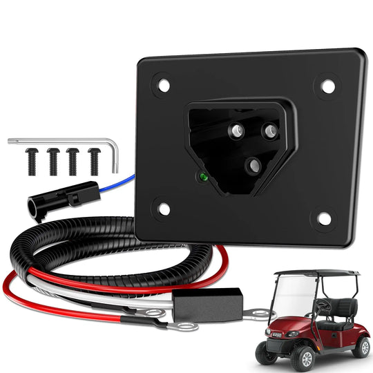 EZGO 48V Charger Receptacle with Wires for EZGO RXV & TXT 2008-UP Electric/EZGO 2Five 2010-UP Delta-Q