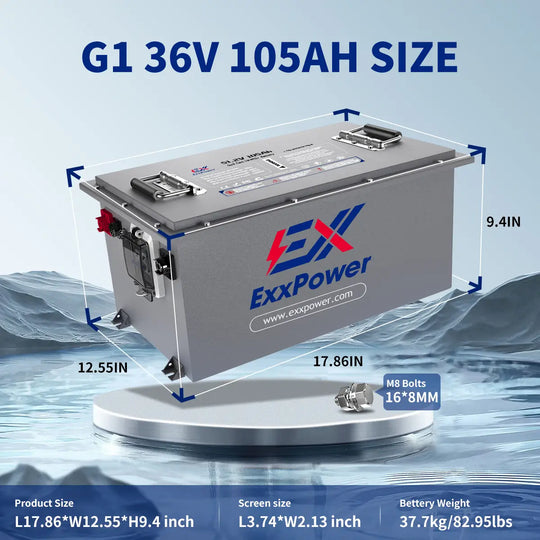 🔥ExxPower G1 36V/48V/72V 105ah Golf Cart Battery
