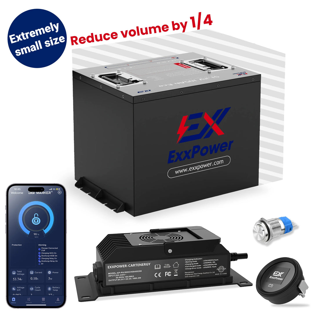 🔥ExxPower B1 48V/72V 105ah Golf Cart Battery