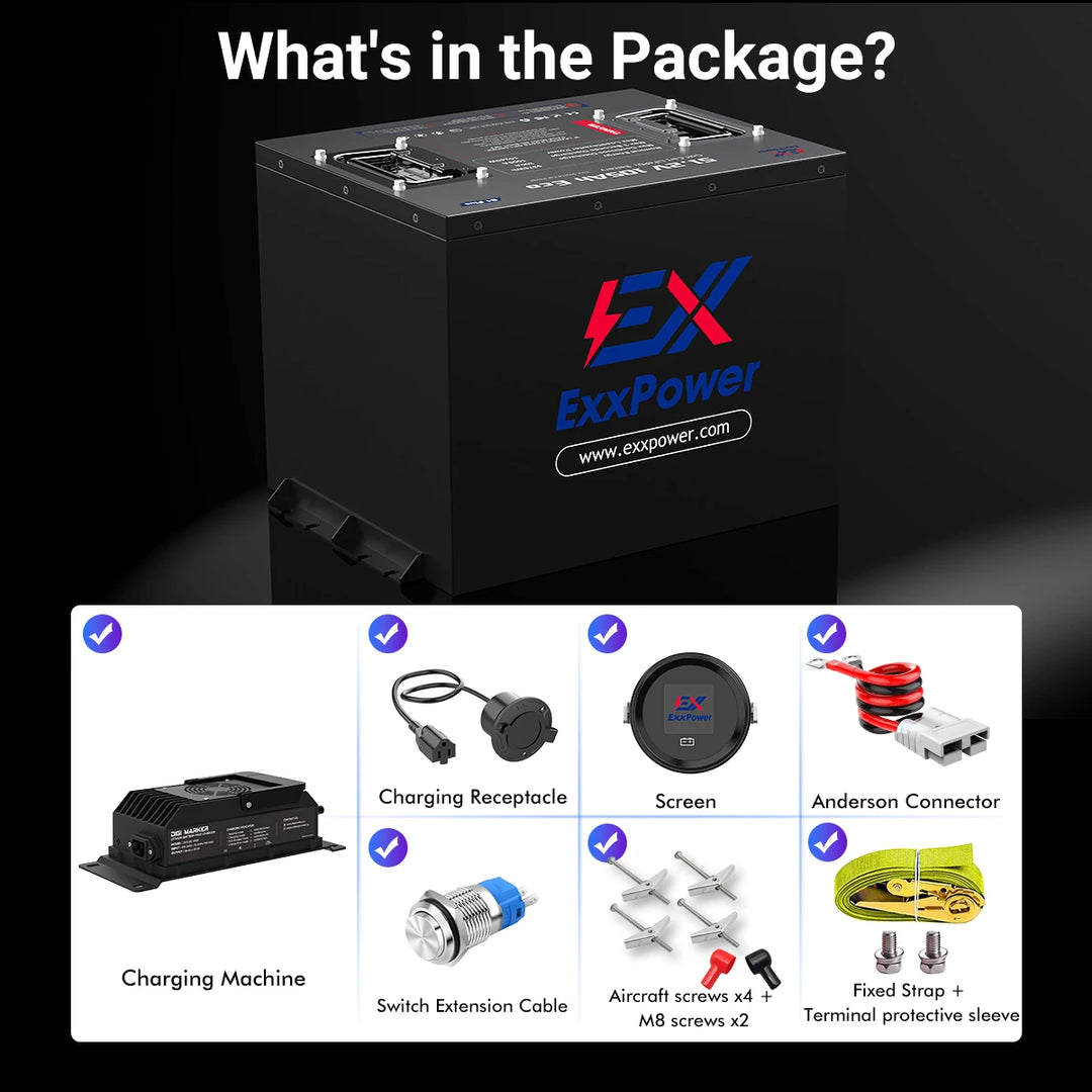 🔥ExxPower B1 48V/72V 105ah Golf Cart Battery