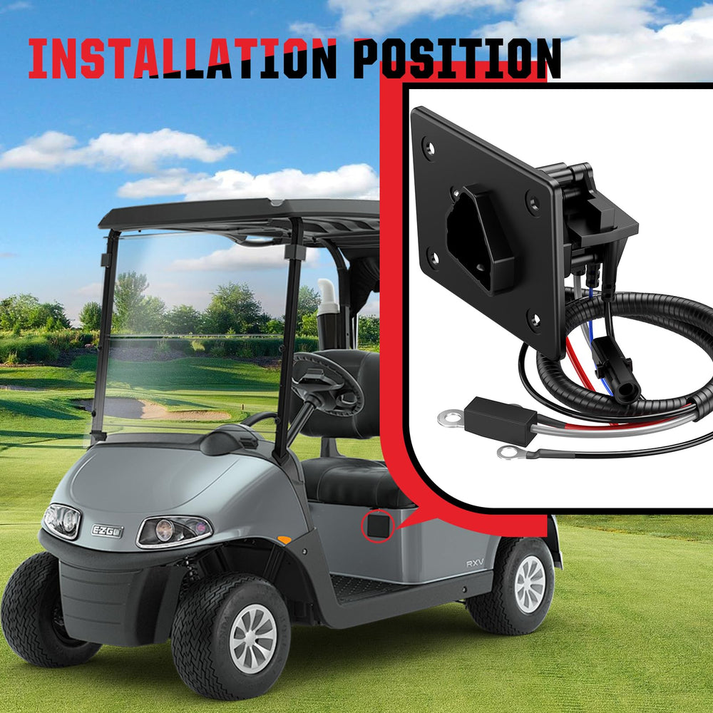 EZGO 48V Charger Receptacle with Wires for EZGO RXV & TXT 2008-UP Electric/EZGO 2Five 2010-UP Delta-Q